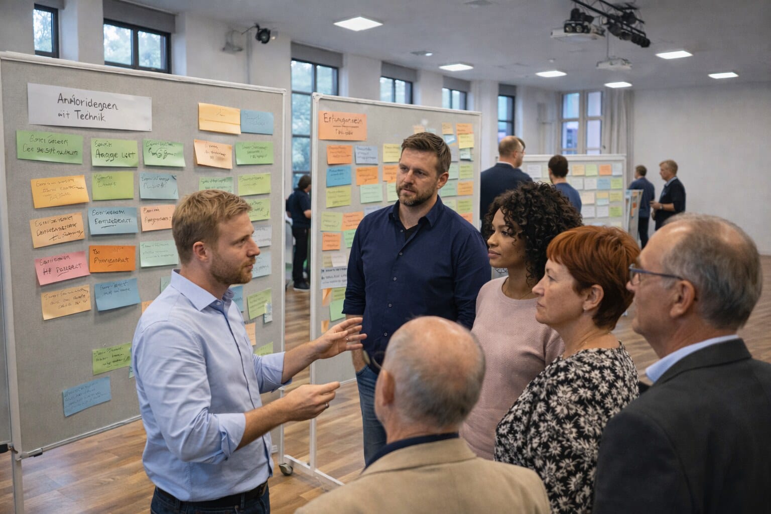 Diskussion-im-Seminarraum-mit-Whiteboards
